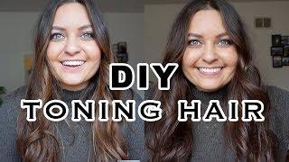 How To Tone Brunette Hair At Home/ How I'm Growing My Hair Out  | ELA BOBAK