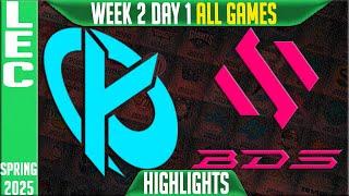 KC vs BDS Highlights ALL GAMES | LEC Spring Split W2D1 2025 | Karmine Corp vs Team BDS
