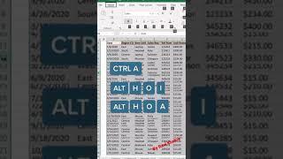 Excel Trick Auto Fit ROW & COLUMN by using shortcut key ALT H.O.I , ALT  H.O.A