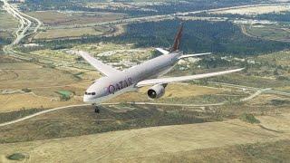 beautiful view of the plane when landing at the airport eps 0848