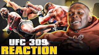 Isreal Adesanya Reacts To Jon Jones BRUTAL Spinning Back Kick TKO | UFC 309