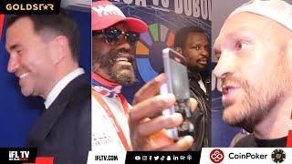 'YOU A F**** P*SSY' - TYSON FURY TROLLS DEREK CHISORA w/ DILLIAN WHYTE, EDDIE HEARN AVOIDS INTERVIEW