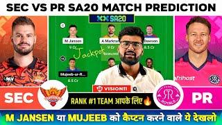 SEC vs PR Fantasy11 | SEC vs PR Fantasy11 Prediction | Sunrisers Eastern Cape vs Paarl Royals SA20