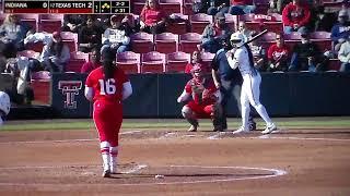 Texas Tech softball's Alana Johnson grand slam home run vs. Indiana