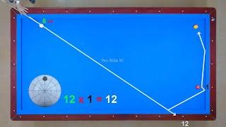 Carom 3 Cushion Billiards - Instructions for 2 bankshots no effect systems