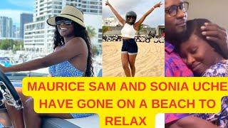 MAURICE Sam and sonia Uche on a beach ️️ to enjoy there self with enough kiss'ing and hugs 