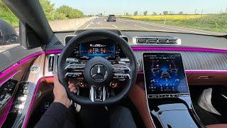 +300 AUTOBAHN Mercedes S63 AMG POV DRIVE! NEW 2025 802 HP V8 HYBRID!