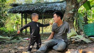 single father, built a house out of bamboo for a warm winter | single father
