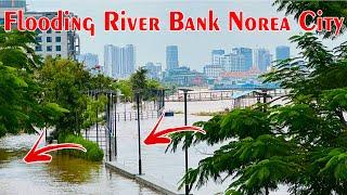 Flooding River Bank Koh Norea City Over 4Km In Phnom Penh Cambodia Sep 2024