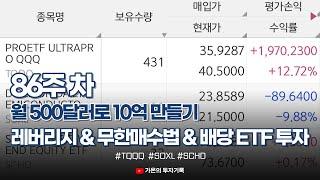 86주 차 - TQQQ 레버리지 장기투자 & SOXL 적립식 무한매수법 & SCHD 배당 ETF 투자 - 월 500달러로 10억 만들기