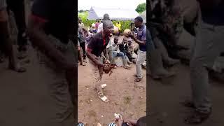 Akariki Alale from Binaba Zebilla in the Bawku West District performing on the funeral ground.