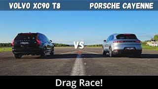 2024 Volvo XC90 T8 Recharge 455hp vs 2024 Porsche Cayenne E-Hybrid 470hp | Drag Race | 4K