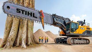 Extreme Dangerous Fastest Big Chainsaw Cutting Tree Machines | Monster Stump Removal Excavator #48