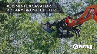 X30 Mini Excavator Rotary Brush Cutter Demo