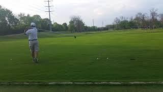 Michael Furrh swinging his 8ft driver at Royal Oaks Country Club in Dallas