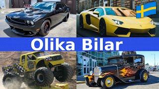 Olika Bilar | Namn & Ljud | Fordon För Barn | Svenska