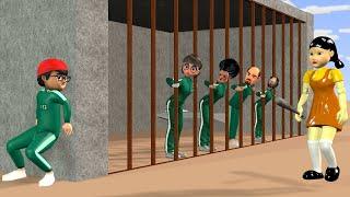 Scary Teacher 3D vs Squid Game Help Tani Escape Prison Challenge