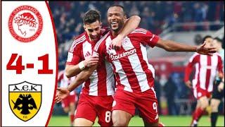 Olympiacos vs AEK Athens (4-1), All Goals Results/Highlights-2024 Ayoub El Kaabi Goals Hat trick