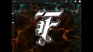 Letra F lettering digital procreate (Lettering chicano)