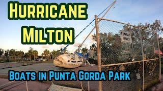 Hurricane Milton: Boats in a Punta Gorda Park