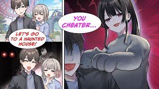 [Manga Dub] I took my stepsister with me to a haunted house, but my girlfriend was working there...