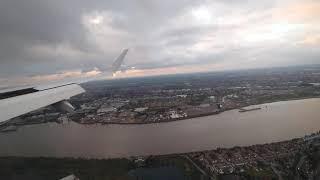 BA E190 Landing LCY London City from the east