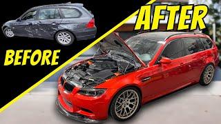 FULL BUILD - TRANSFORMING A BMW E91 328I INTO A CUSTOM V8 M3 WAGON