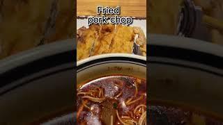 Street food - Spicy pork noodles 辣肉面& fried pork chop 炸猪排 #shorts