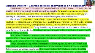 COSMOS Sample Essays analysis