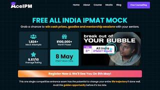 How to attempt the FREE All India IPMAT Mock | IIM Indore Mock Exam | AceIPM | 8 May 2022