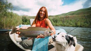 HIGH WATER AND DRY DROPPERS - Fly Fishing for Rainbow Trout with my Girlfriend