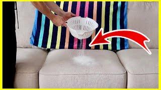 Pour baking soda on your COUCH & WATCH WHAT HAPPENS NEXT!!