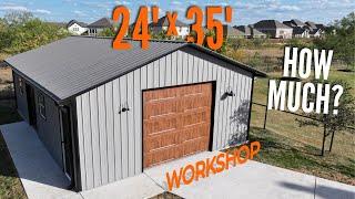 24x35 TURNKEY Metal Workshop for under $35k? | Metal Building with Concrete | WolfSteel Buildings