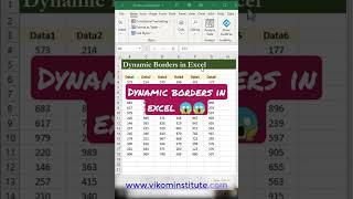 Dynamic borders in excel  #excel #vikominstitute #vikaljain #dynamicborders