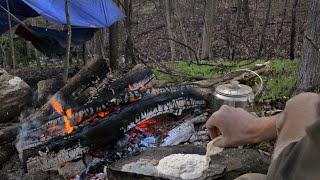 SOLO Camping in Heavy Rain and Shine with a Hammock - Spring in the Appalachians