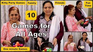 10 Games for All Ages | One minute Games | Simple Games for Seniors | Kitty party games for ladies