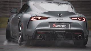 Toyota Supra with an Akrapovič exhaust system