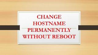 How to change hostname permanently without restart in ubuntu| change hostname without reboot |