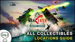 Maneater Truth Quest DLC All Collectible - Landmarks, Caches, Licence Plates Tin Foil Hats Locations