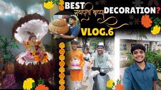 Naral Decoration | Best गणपती Decoration| गणपती आगमन 2024| Coconut decoration#ganpatidecoration