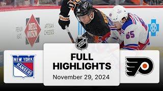 NHL Highlights | Rangers vs. Flyers | November 29, 2024