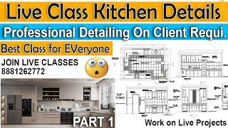 Live Class Interior Kitchen Design on Basis Of Live Projects-#viral #cadd #design #mechanics #cad