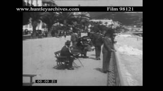 Nice, South of France Seafront in 1932.  Archive film 98121