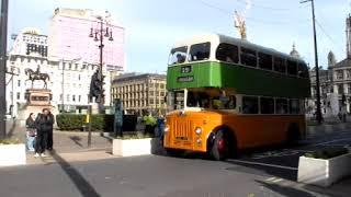 Routemaster and Daimler vintage buses in Glasgow