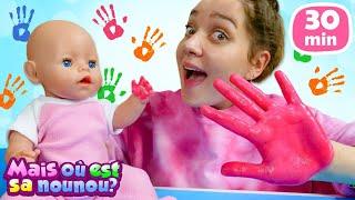  Peintures pour bébés. Jeux avec les poupées Baby Born et Barbie. Vidéos en français.