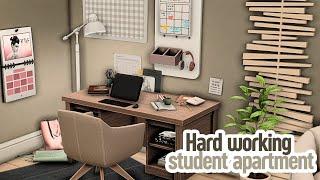 Hard working student Apartment // The sims 4 CC speed build