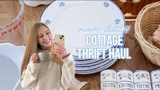 NEW COTTAGE STYLE THRIFT HAUL 2024 | THRIFTING FOR COTTAGE DECOR! 🫖