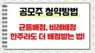 공모주 한 주라도 더 많이 배정받는 법 | 균등배정 | 비례배정