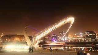 Newcastle Gateshead Millennium Bridge Tilt in Timelapse 1080p