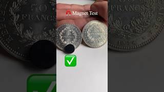 N52 Magnet Test - Sliding catches more fakes than touching tapping. Silver Coin - Brass Fake